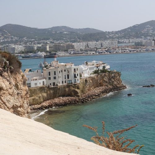 A cliffside view looking down to Ibiza Old Town - Dalt Vila