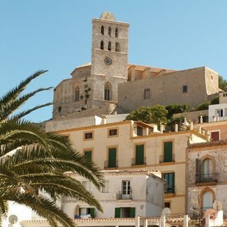 An old church on a hill in Ibiza Old Town - Dalt Vila