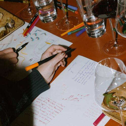 A fun, interactive, arts and crafts activity at a dinner party