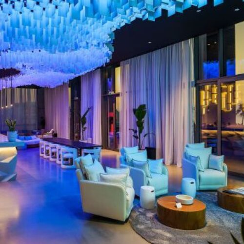 The Celebration Penthouse at Nikki Beach Resort in the evening