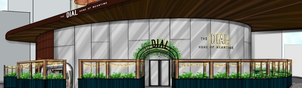 A drawn idea of what the Dial at Greenwich Peninsular is going to look like when it opens in early November
