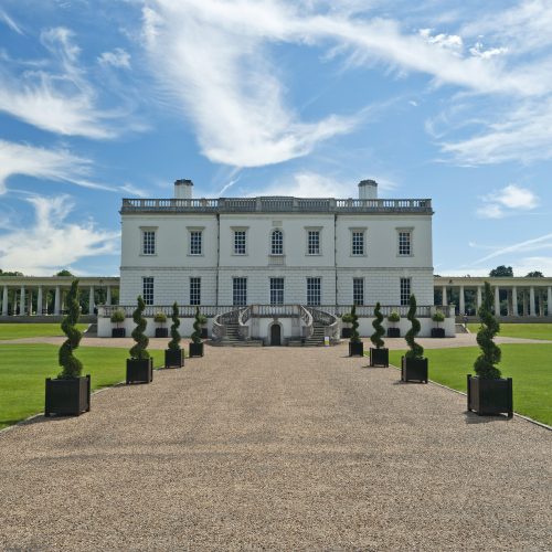 Queen's House With Topiary Swirl Trees, Royal Museums Greenwich