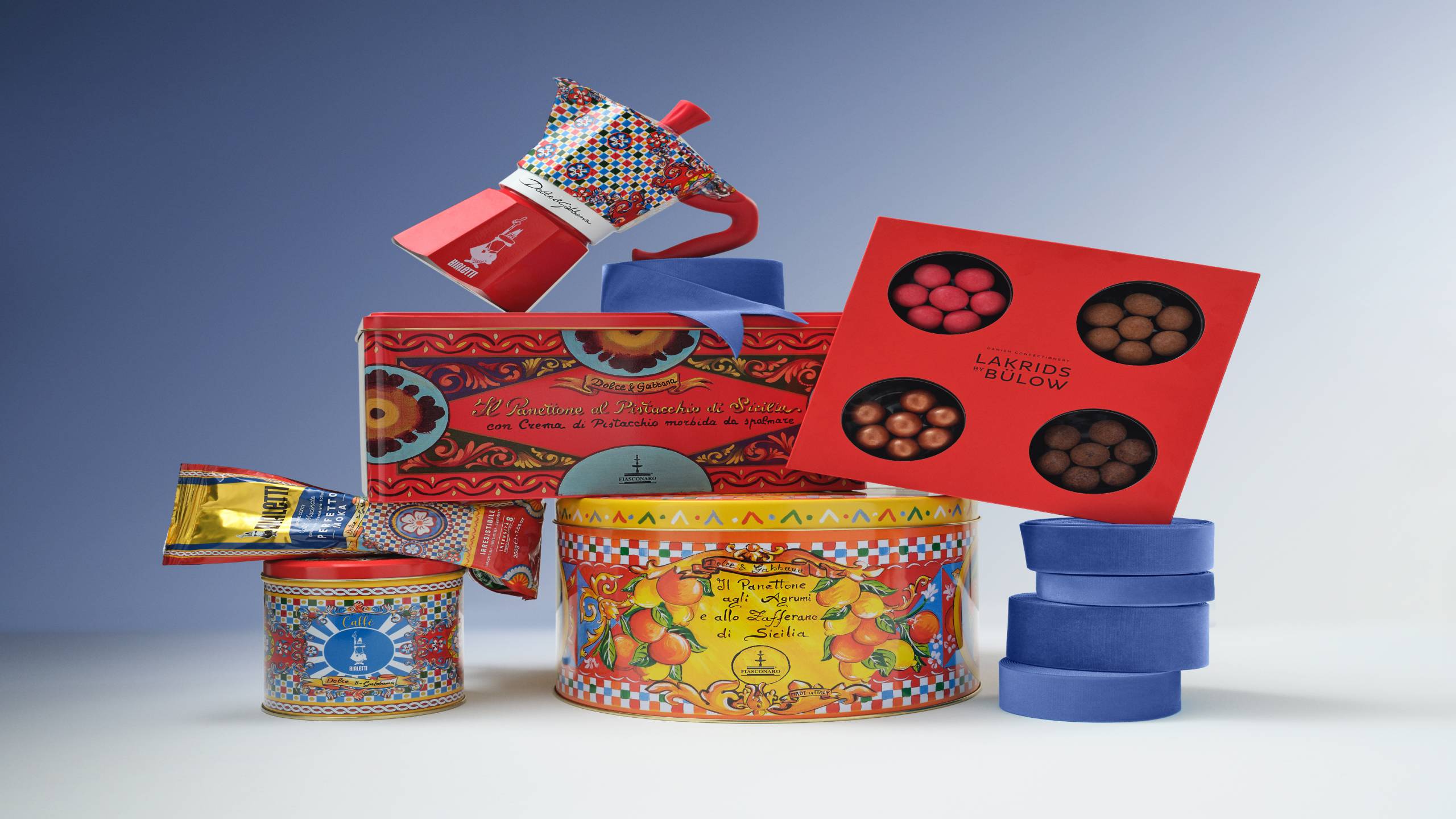 John Lewis gifts, including chocolates, a french press, and a biscuit jar