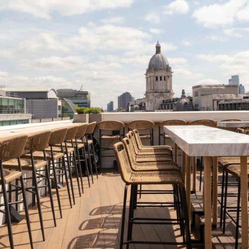 The main event space at La-Yam Rooftop, perfect for a summer party
