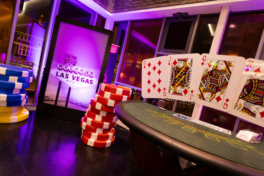 A fun casino game set up at a work party supplied by Wildfire Events
