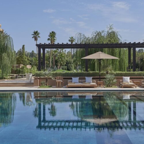 The pool at Mandarin Oriental, sat in the middle of nature and greenery