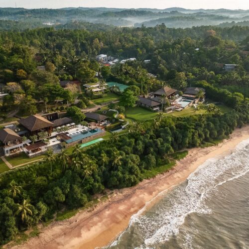 A view of ÀNI Sri Lanka from above, which sits right behind the beach