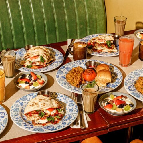 A table full of brunch foods at Dishoom Leeds, which is a new concept for the chain