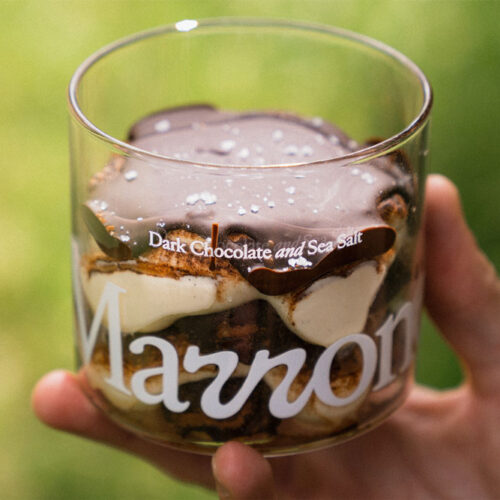 The dark chocolate and sea salt Tiramisu served at Marrone in Soho