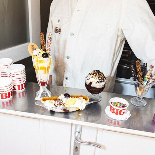A collection of different ice creams being served at Whippies