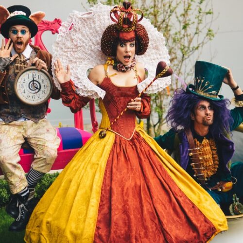 Entertainment provided by Wonderosity for an event, in an Alice in Wonderland theme